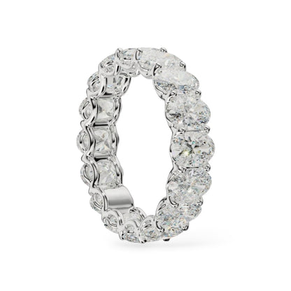 AME053 แหวนเอเทอร์นิตี้เพชรแล็บ แบบเต็มวง ทรงโอวอล (เม็ดละ 0.3ct) D-F VS-VVS 2EX