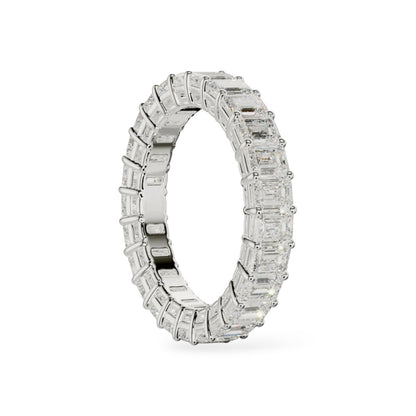 AME055 Emerald Cut Full Eternity Lab-Grown Diamond Ring (0.1ct Each) D-F VS-VVS 2EX