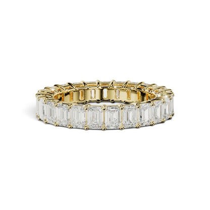 AME055 Emerald Cut Full Eternity Lab-Grown Diamond Ring (0.1ct Each) D-F VS-VVS 2EX