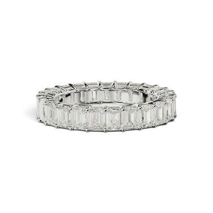 AME055 Emerald Cut Full Eternity Lab-Grown Diamond Ring (0.1ct Each) D-F VS-VVS 2EX