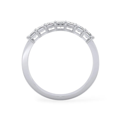 AME055 7-Stone Emerald Half Eternity Lab-Grown Diamond Ring (0.1ct Each) D-F VS-VVS 2EX