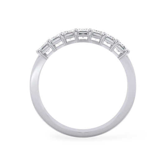 AME055 7-Stone Emerald Half Eternity Lab-Grown Diamond Ring (0.1ct Each) D-F VS-VVS 2EX