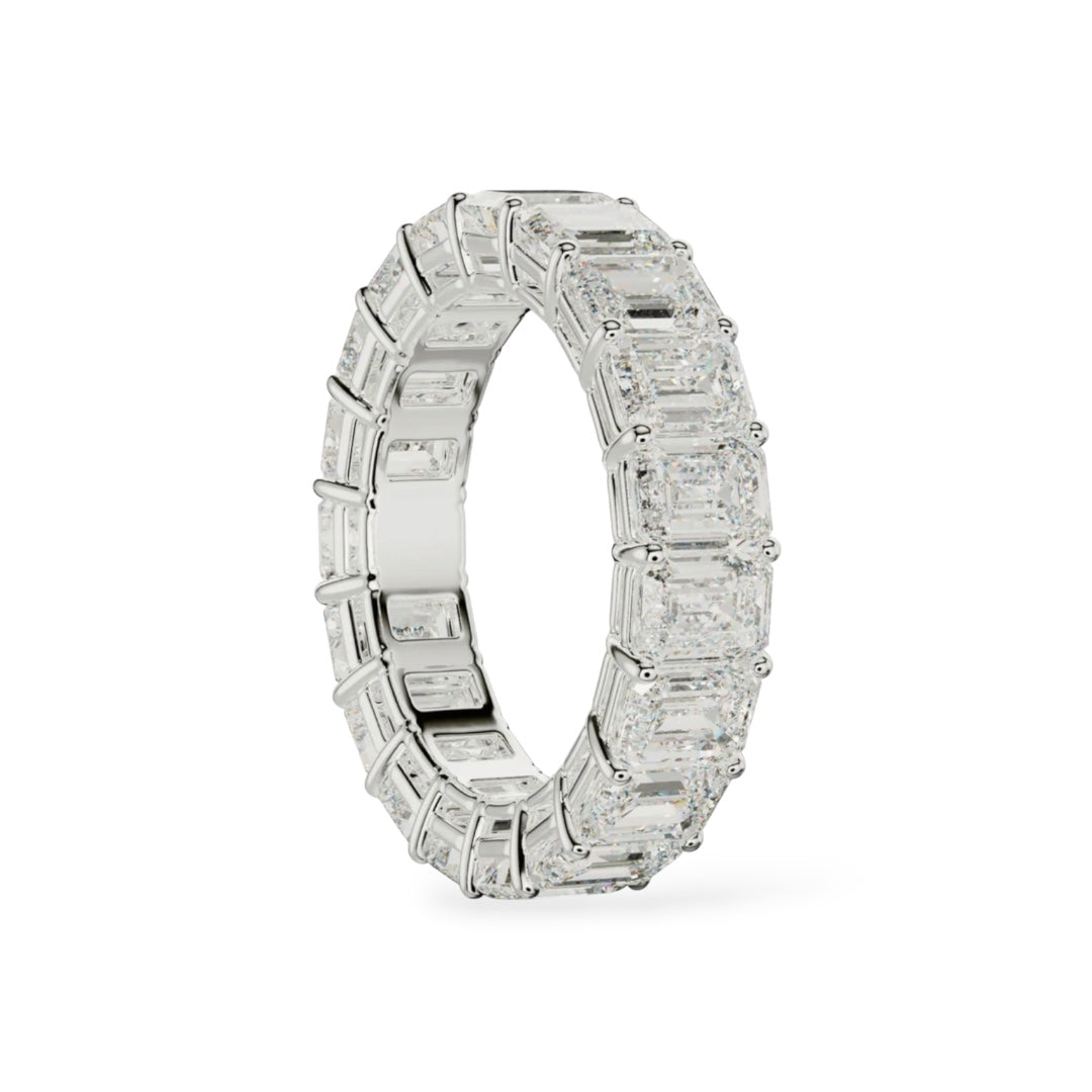 AME056 Emerald Cut Full Eternity Lab-Grown Diamond Ring (0.3ct Each) D-F VS-VVS 2EX
