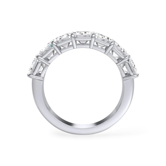 AME057 7-Stone Emerald Half Eternity Lab-Grown Diamond Ring (0.5ct Each) D-F VS-VVS 2EX