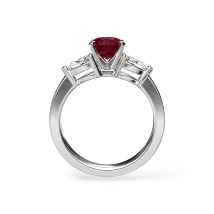Anello AMI078 Sidestone con Rubino Lab-Grown (Pigeon's Blood)