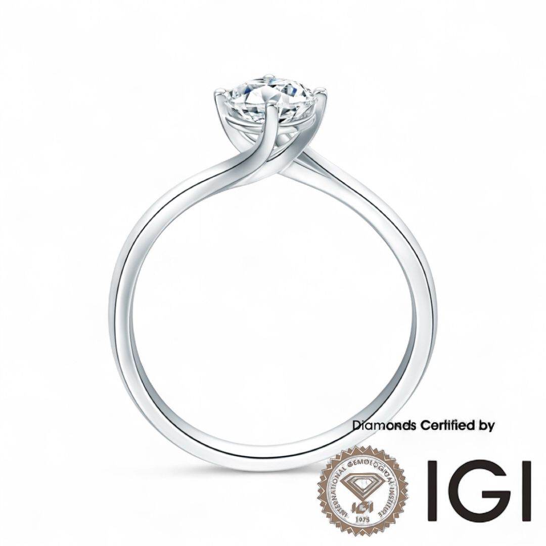 ASH044 Solitaire Lab Grown Diamond Ring D VVS1 VVS2 3EX IGI Certified - Madison Avenue Diamond