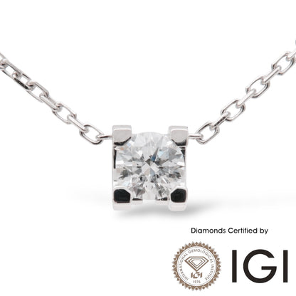 ASH022 ソリティア ダイヤモンドペンダント D、VVS1、VVS2、3EX、  IGI認定