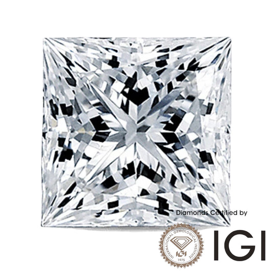 IGI certified 4ct princess shape D color diamond VVS1 VVS2 3EX with brilliant facets