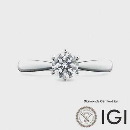 ASH017 Solitaire Lab Grown Diamond Ring D VVS1 VVS2 3EX IGI Certified
