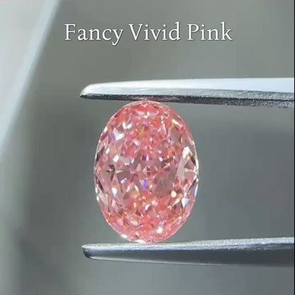 1〜3.5ct ファンシーインテンス / ビビッドピンク オーバル 人工ダイヤモンド VS1 VS2 EX/EX IGI認定