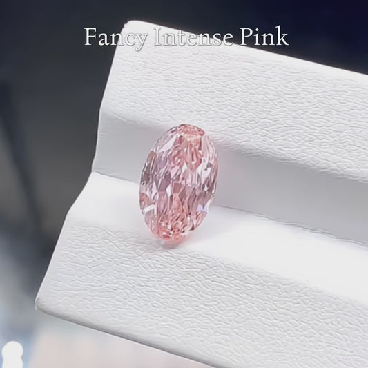 เพชรแล็บสีชมพูทรงรูปไข่ 1–3.5ct Fancy Intense / Vivid Pink VS1 VS2 EX/EX ใบเซอร์ IGI