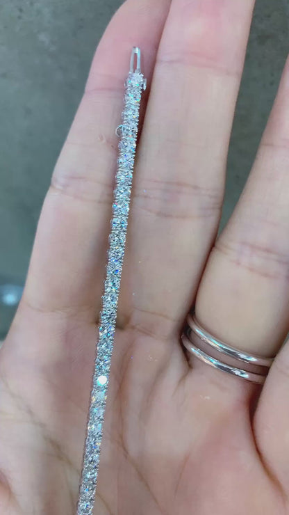 ASH090 สร้อยข้อมือเพชรแล็บ (Lab-Grown Diamond) เซ็ตแบบปาเว่ 0.1 กะรัต (3 มม.) D-F VS-VVS 