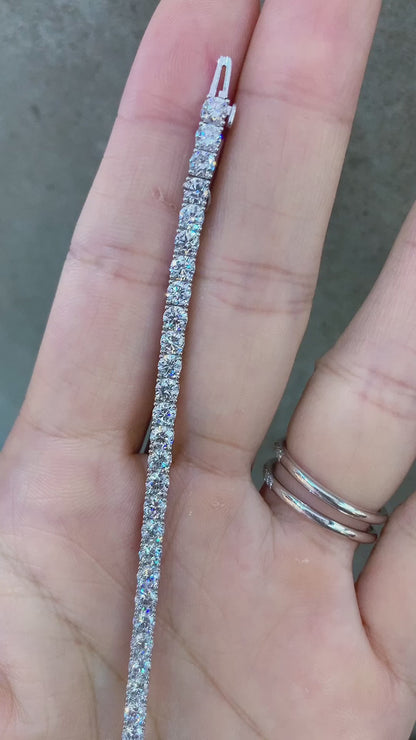 ASH091 สร้อยข้อมือเพชรแล็บ (Lab-Grown Diamond) เซ็ตแบบปาเว่ 0.15 กะรัต (3.4 มม.) D-F VS-VVS 