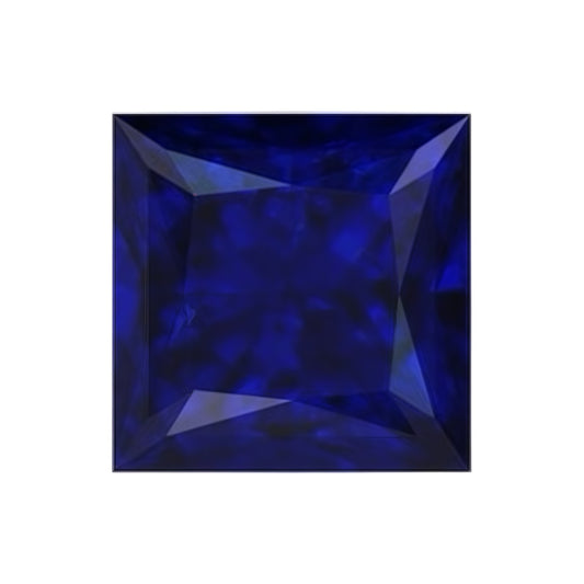 1ct Princess Cut Lab Grown Blue Sapphire