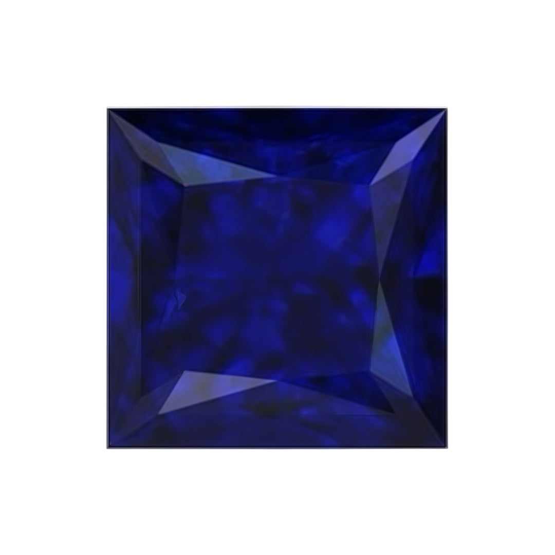 3ct Princess Cut Lab Grown Blue Sapphire