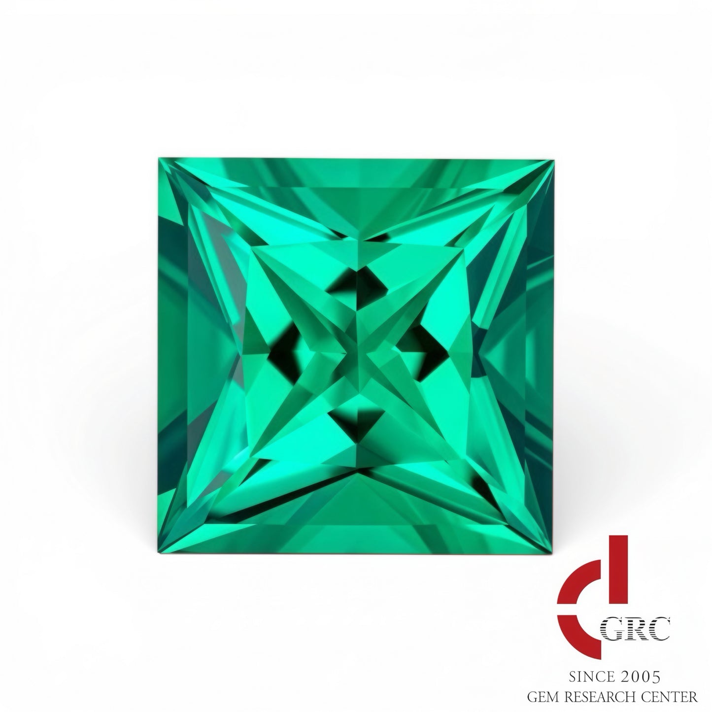 2ct Princess Cut Lab Grown Tsavorite GRC Certified