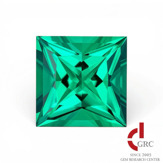 3ct Princess Cut Lab Grown Tsavorite GRC Certified