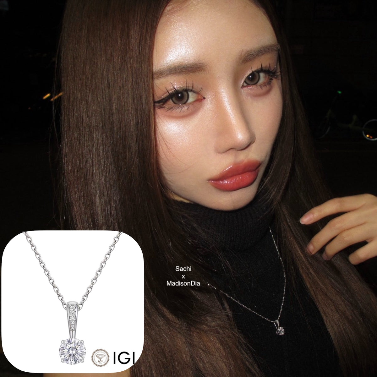 Sachi x MadisonDia Signature 人工ダイヤモンドペンダント