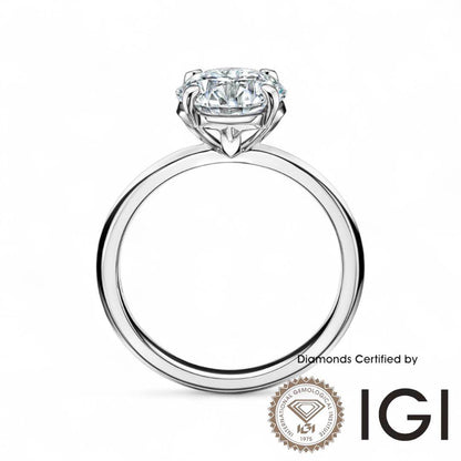 ASH016 Solitaire Lab Grown Diamond Ring D VVS1 VVS2 3EX IGI Certified - Madison Avenue Diamond