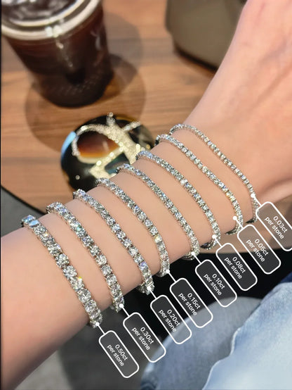 ASH088 0.05ct (2.3mm) Lab-Grown Diamond Tennis Bracelet DE VS VVS 3EX