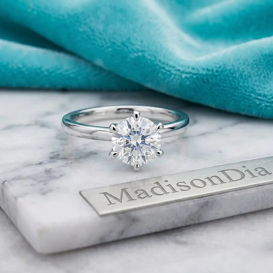 MadisonDia Anniversary Sale 1ct D, VVS2, 3EX, IGI certified, 9K Lab-Grown Diamond Ring